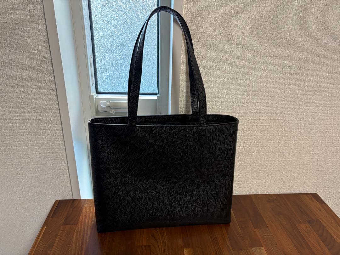 【美品】HushTug ハッシュタグ防水レザートート ブラック