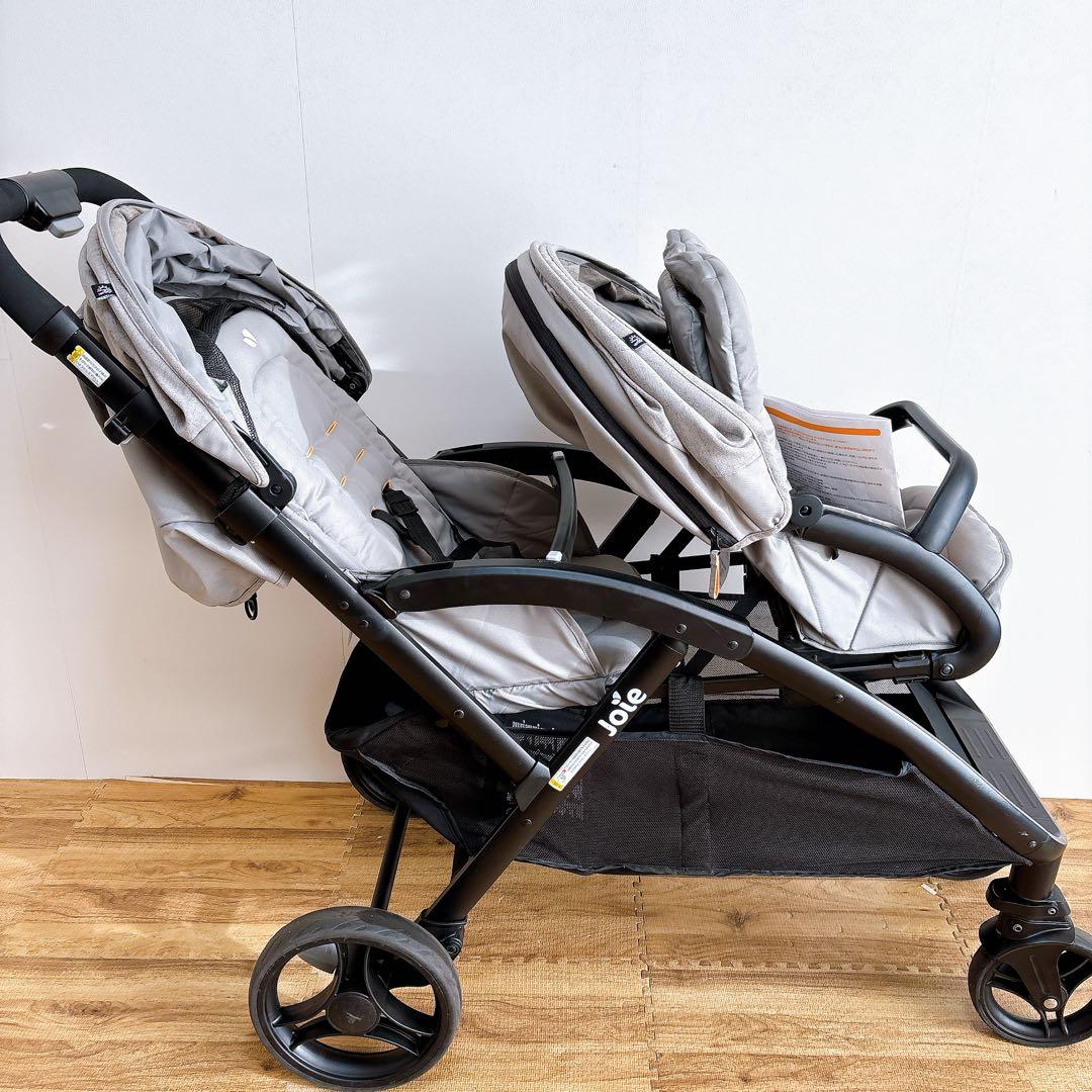 【美品】Joie 2人乗りベビーカー エヴァライトデュオ　グレー