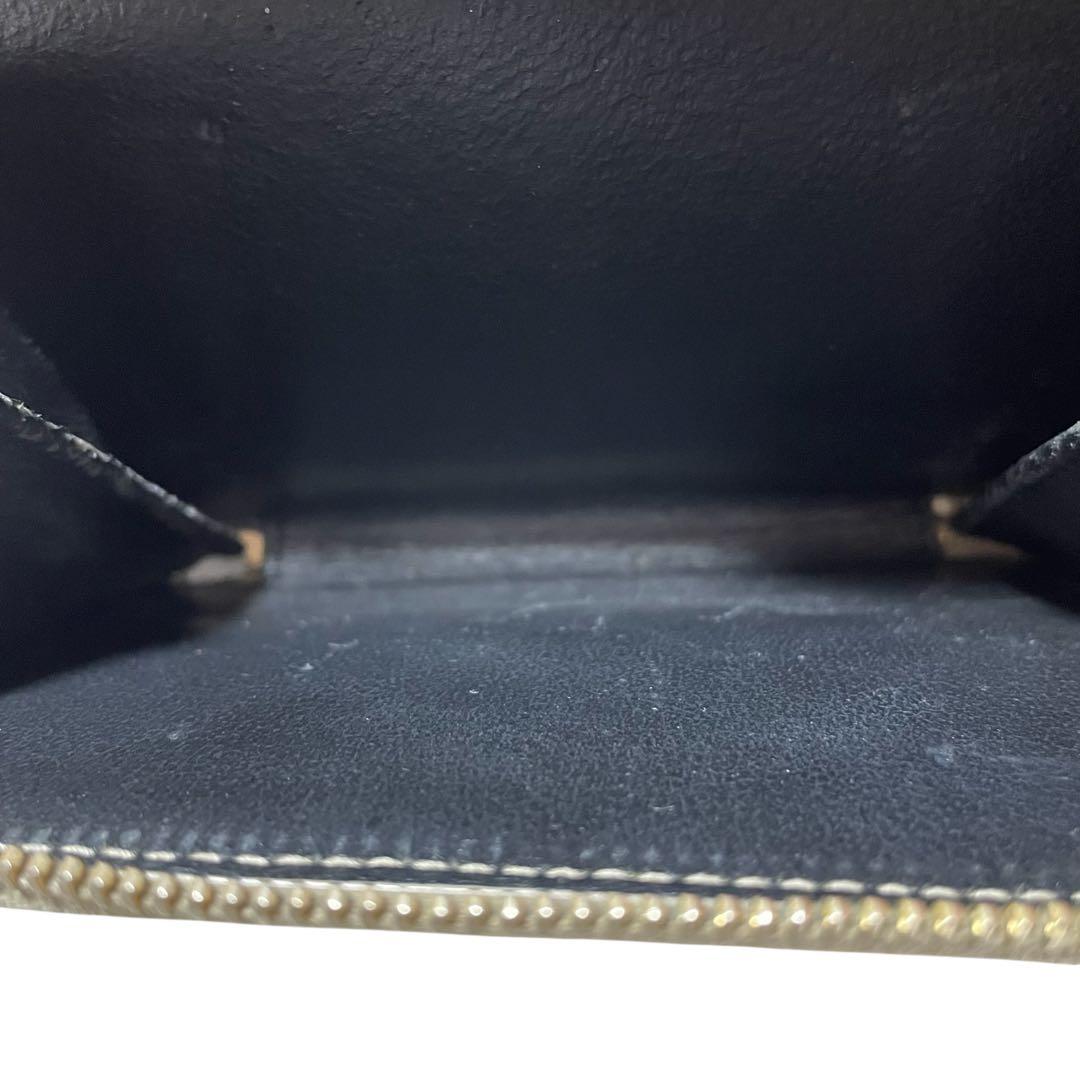 YSL サンローラン キャビアスキン コンパクト 二つ折り 財布 ベージュ 金