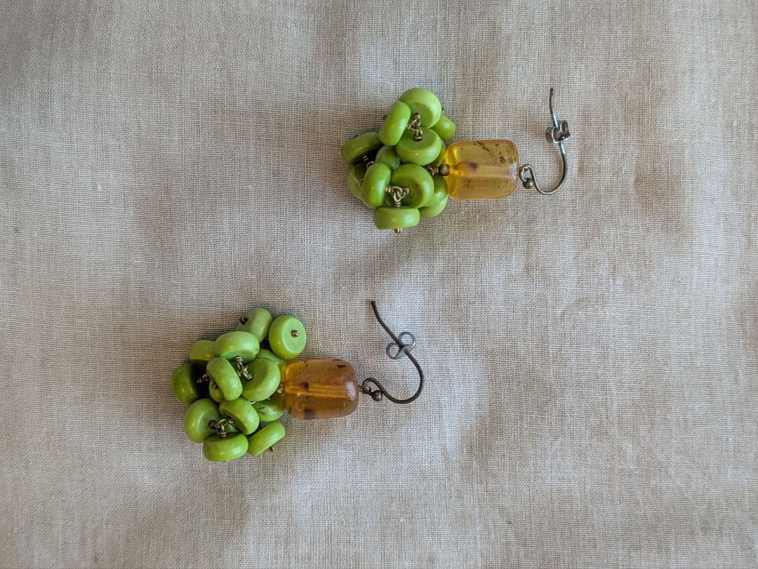 MURDER POLLEN　琥珀×サーペンティンピアス