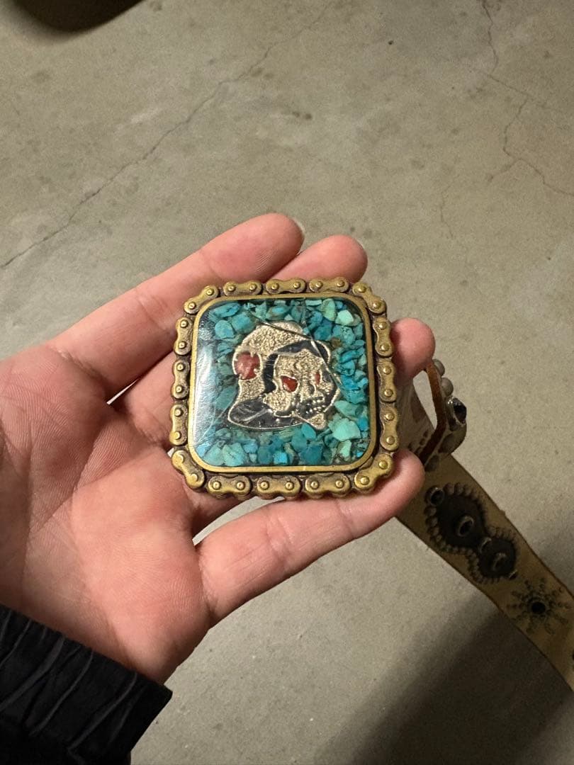 小物 HTC Turquoise SKULL belt