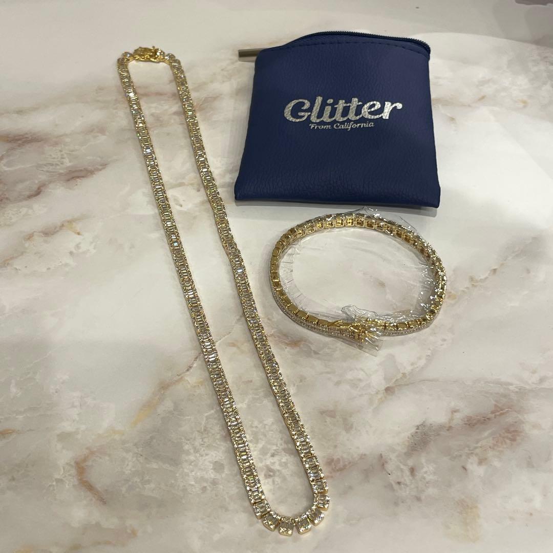 【まいぷ】Glitter 5mm ネックレスとブレスレットセット