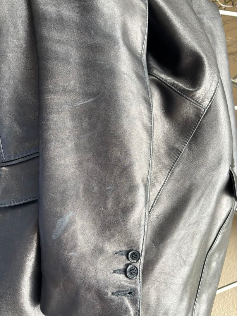 SALE☆DOLCE&GABBANA 本革 レザージャケット 裏地 レオパード