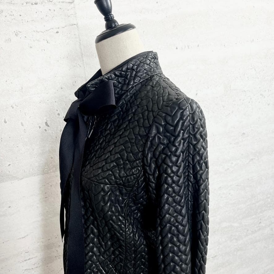 極美品★CHANEL★極レア★本革ラムレザー★リボン★ライダース★ジャケット