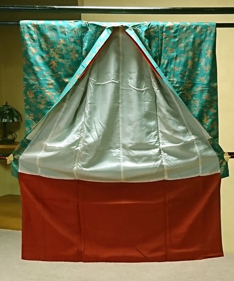 七五三 花紋小鴨金箔 子ども 着物 女の子