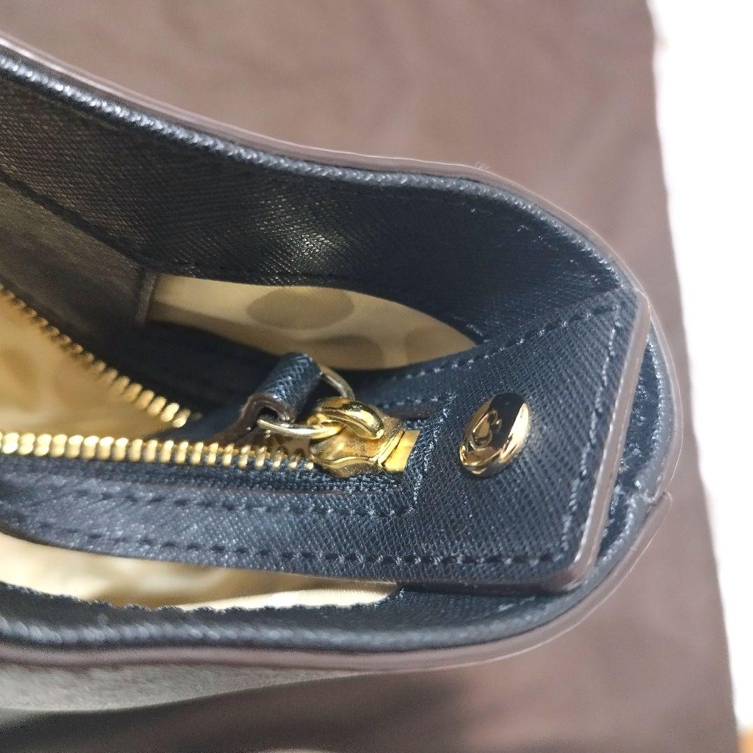 【美品】ケイトスペード　トートバッグ　サフィアーノレザー　ブラック　不織布付