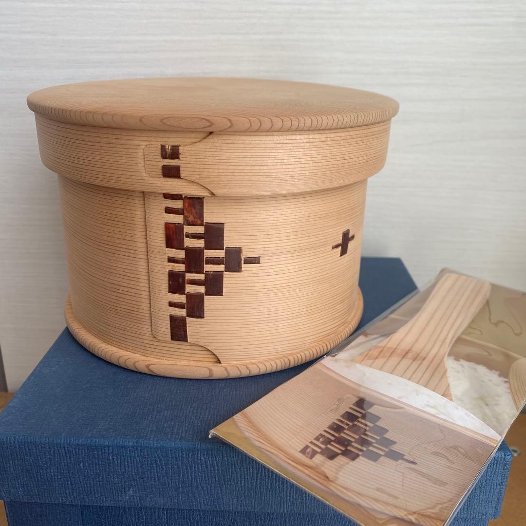 未使用　柴田慶信商店　おひつ　五寸　2合　しゃもじ付