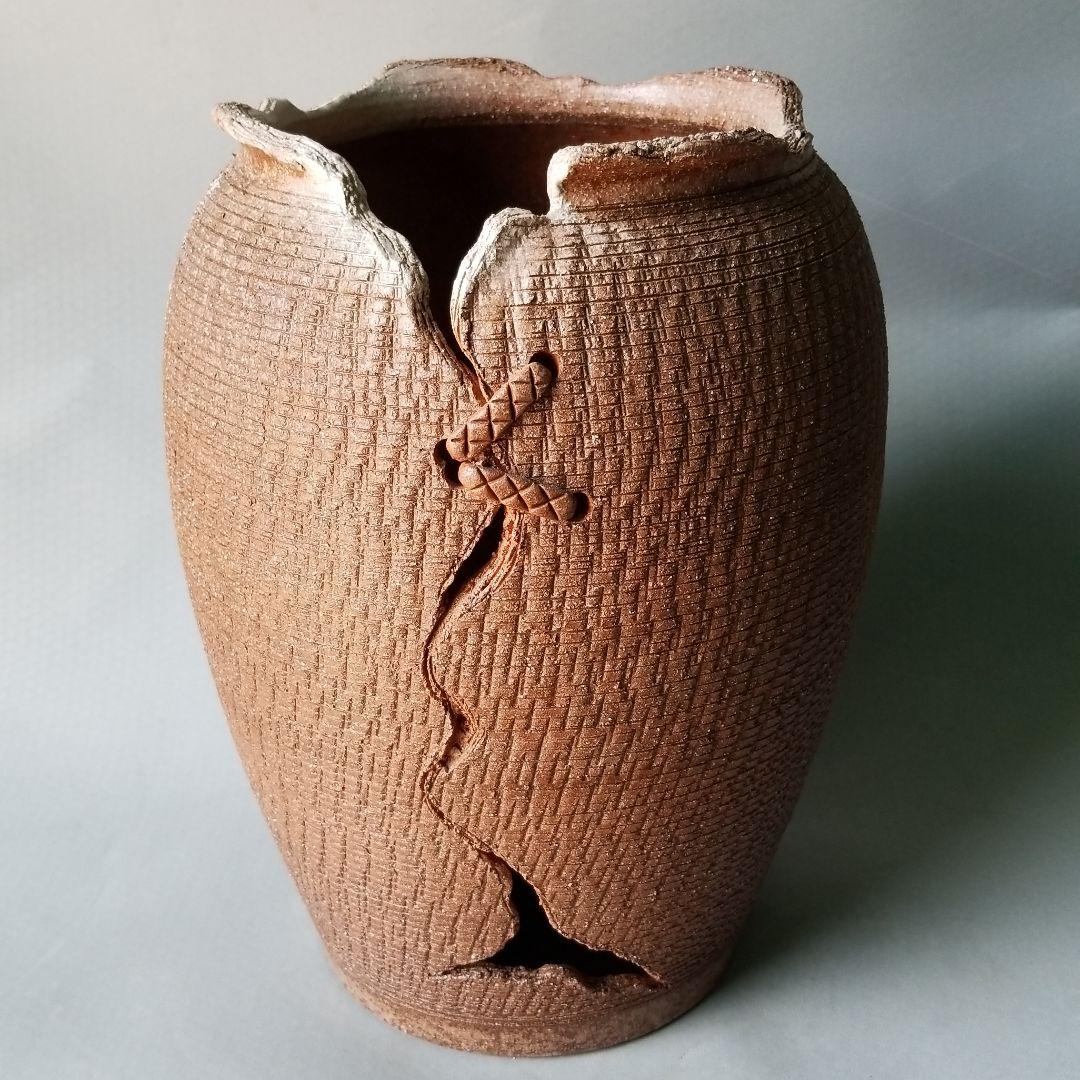 信楽焼傘立て  壷型前割 高さ４５cm