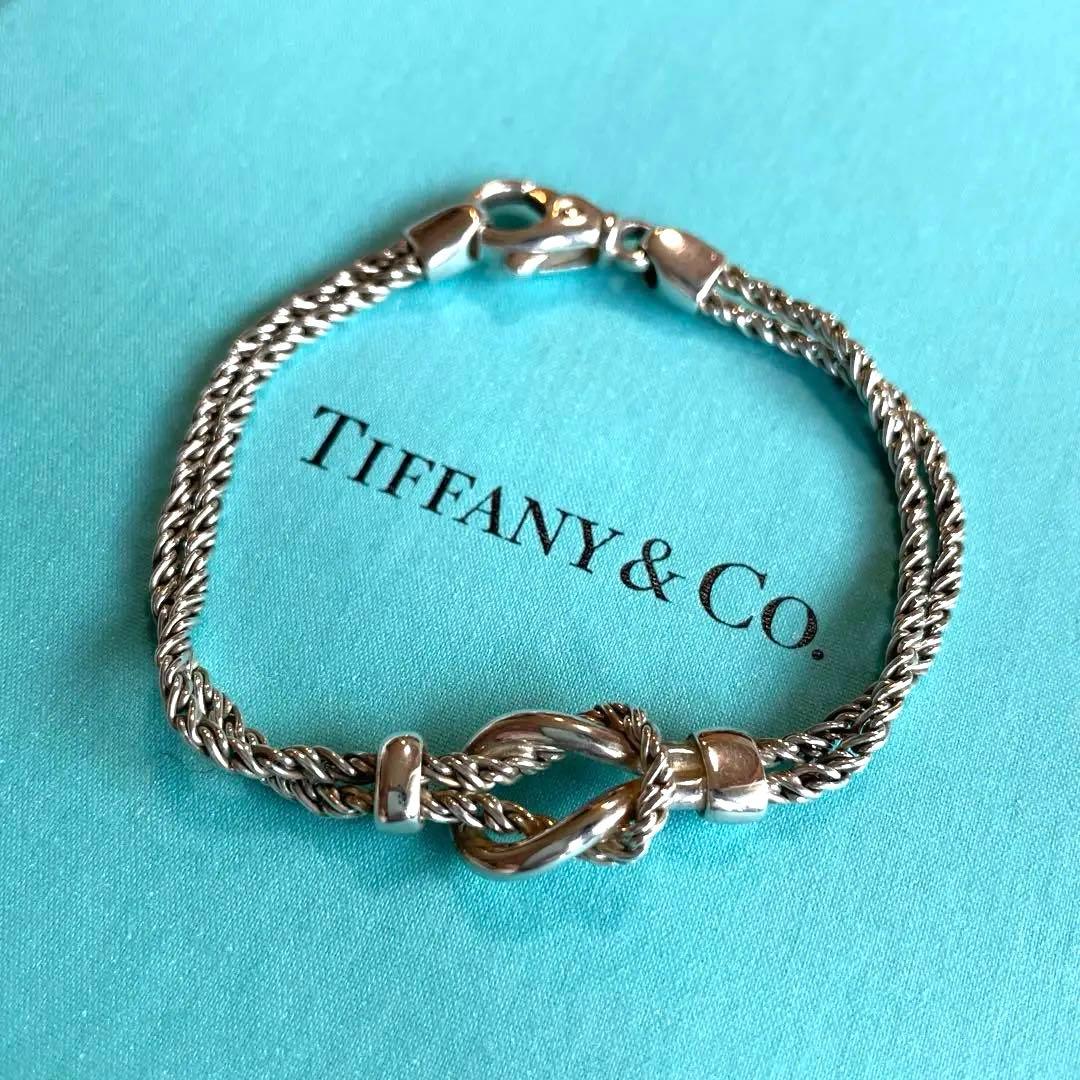 TIFFANY ブレスレット ノット ダブルチェーンSV925 シルバー