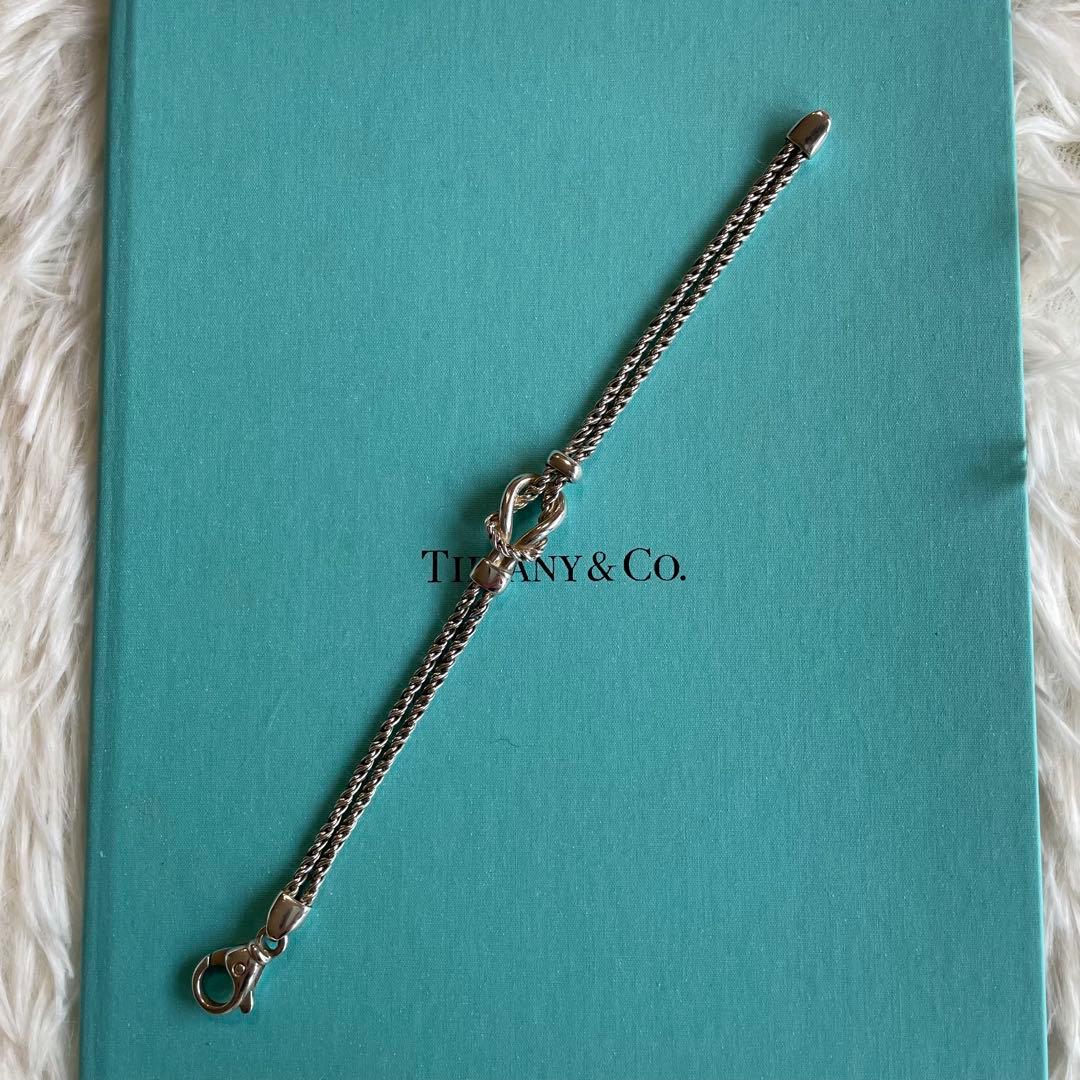 TIFFANY ブレスレット ノット ダブルチェーンSV925 シルバー