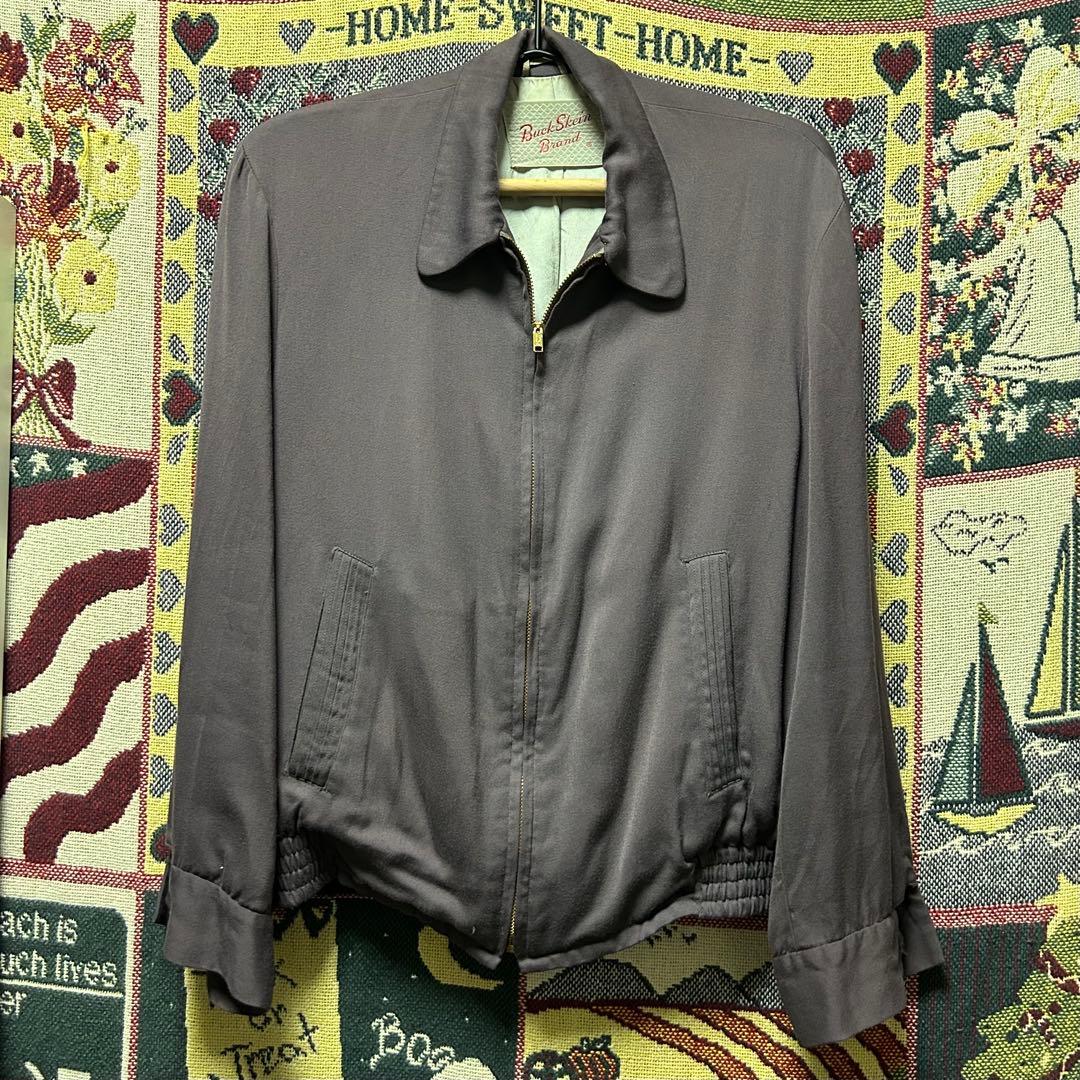 わ*ん様 50s レーヨンギャバジャン 茄子紺 ユニチケ