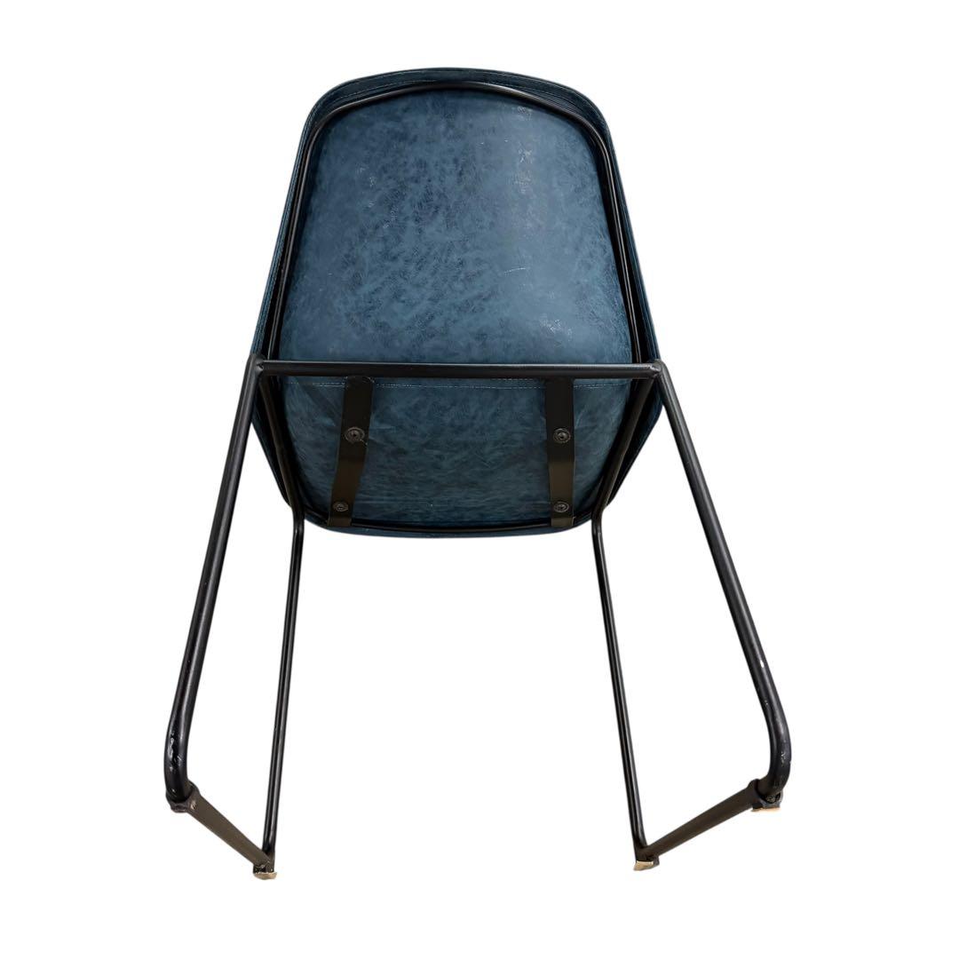 クラッシュゲート ヴィンテージ風 ダイニングチェア 青