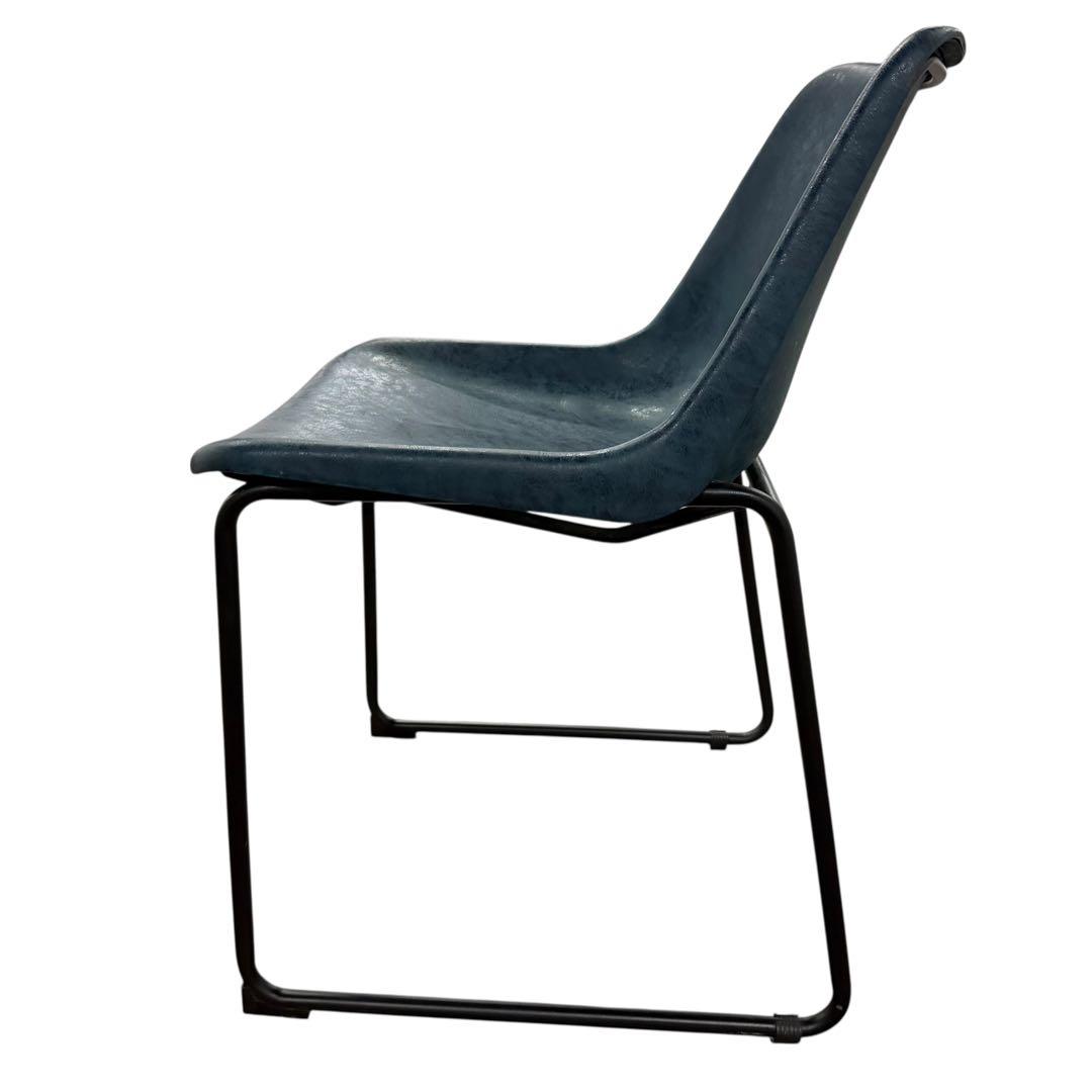 クラッシュゲート ヴィンテージ風 ダイニングチェア 青