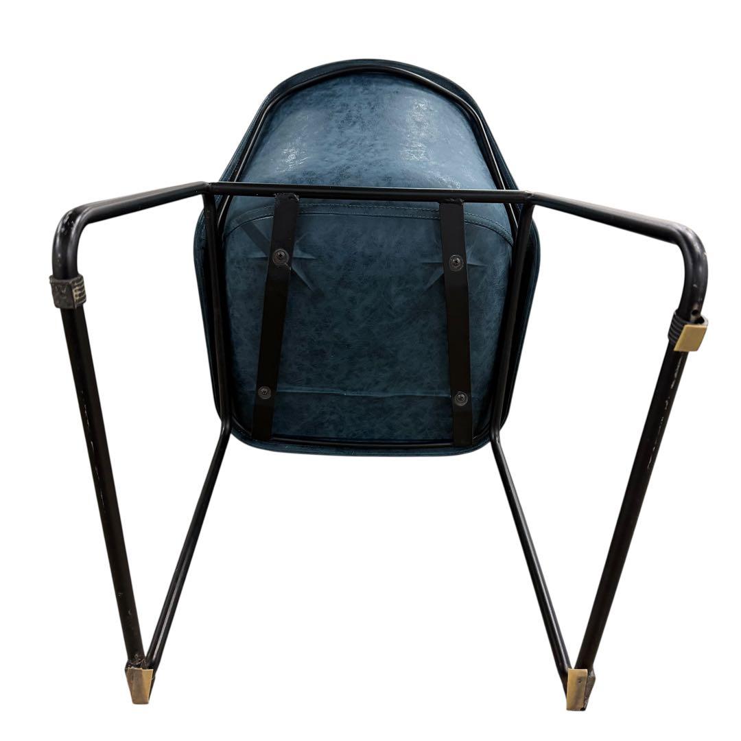 クラッシュゲート ヴィンテージ風 ダイニングチェア 青