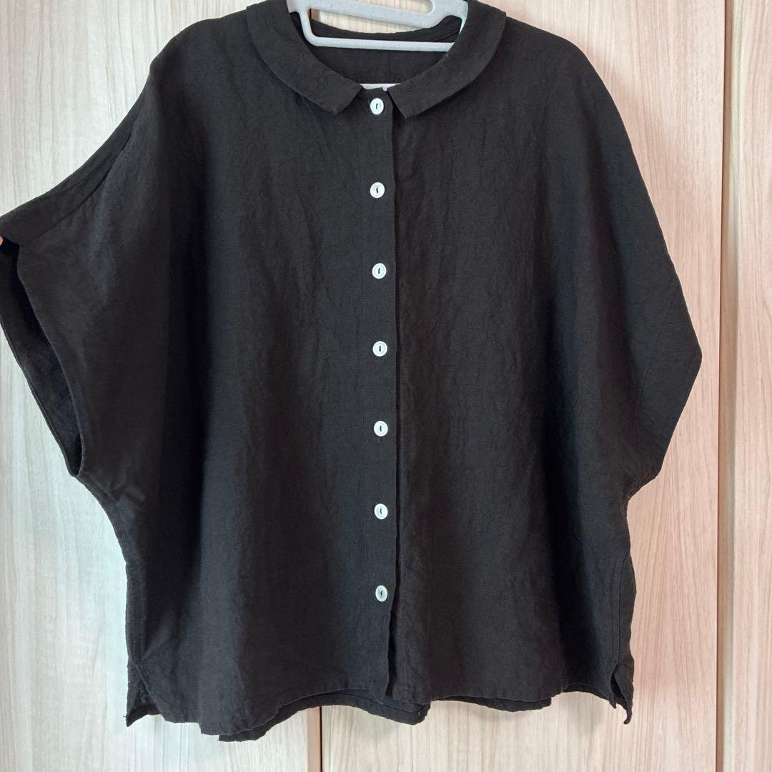 最終価格　マガリ　天日干しリネンラウンドブラウス