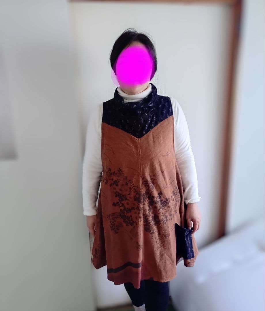 朝倉☆柿渋染め 今尾知子創作一点物ワンピース