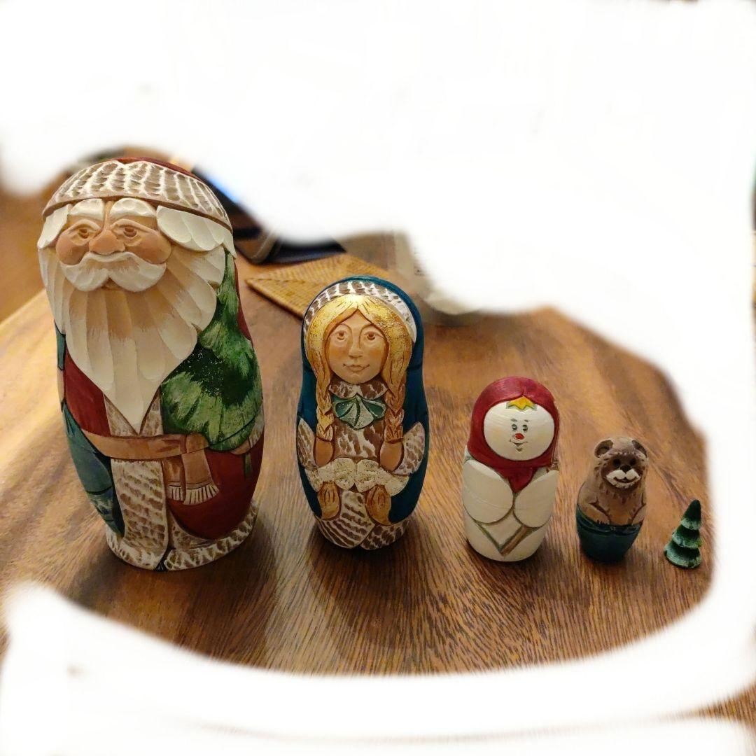 マトリョーシカ　サンタクロース　北欧　木彫り