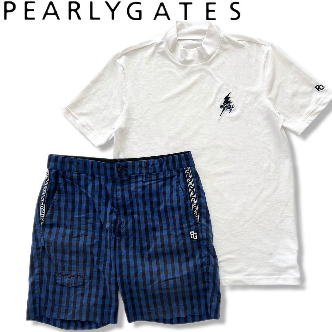 パーリーゲイツ　セットアップ　上下　ゴルフ　メンズ　モックネック　ショートパンツ