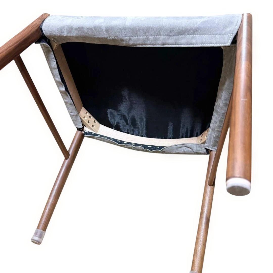 PARTENZA　セミアームチェア 2脚セット ウォルナット 替えカバー付