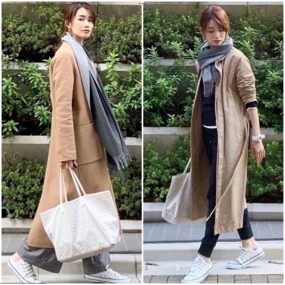 ジョンストンズ カシミヤ　 大判　グレー　リバーシブル