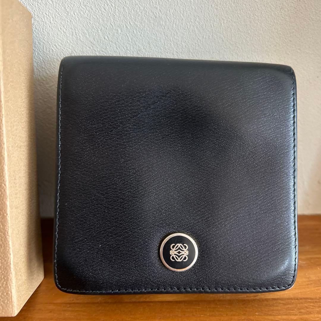 LOEWE アナグラム黒二つ折り財布黒