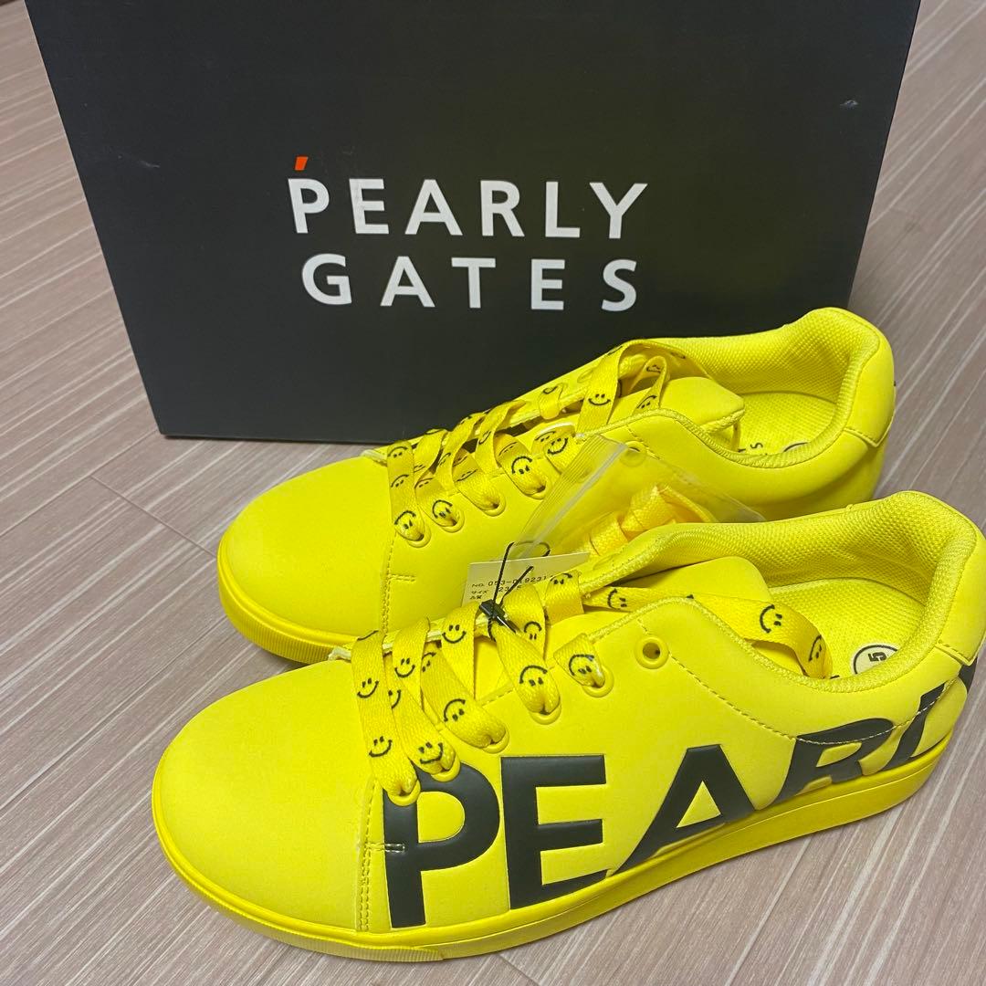 新品未使用PEARLY GATES イエロー ゴルフシューズ　サイズ23.5cm