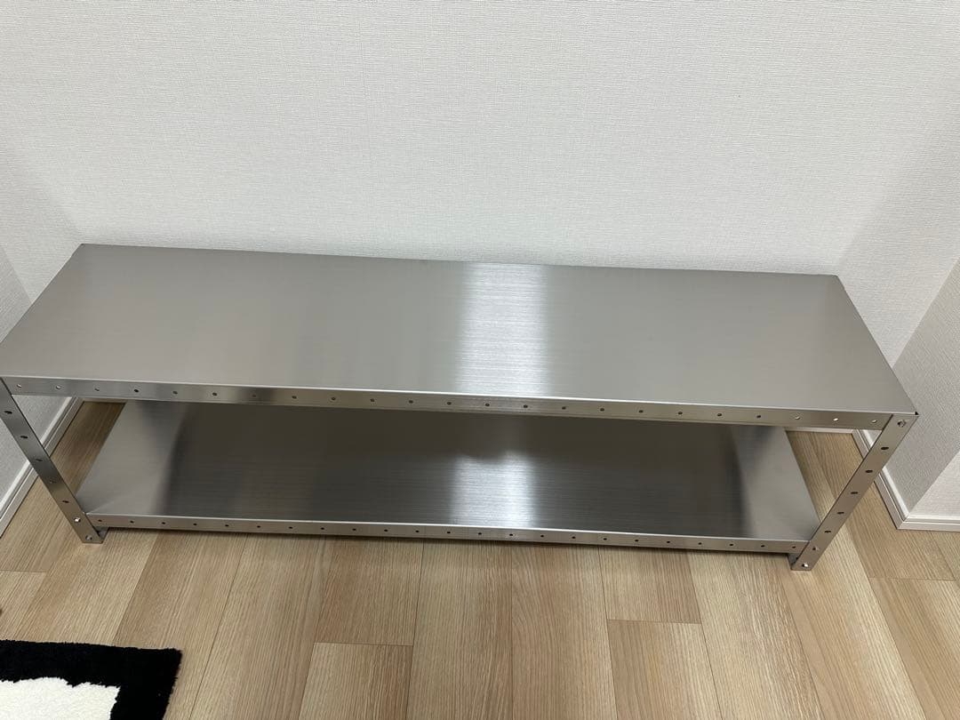 MILLS ステンレス製 テーブル ベンチ 棚 ラック ガラス モダン