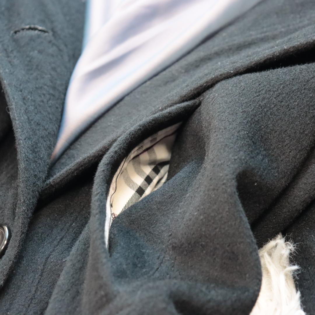 ✨BURBERRYバーバリー✨カシミヤ混　ベルト　ロングコート　黒　ノバチェック