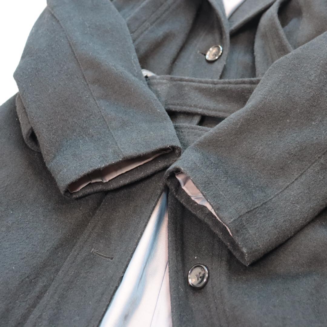✨BURBERRYバーバリー✨カシミヤ混　ベルト　ロングコート　黒　ノバチェック