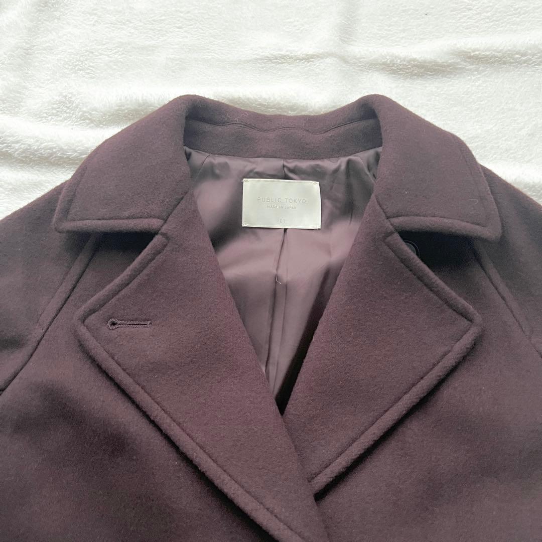 PUBLIC TOKYO SUPER140ブレンドトレンチライクウールコート