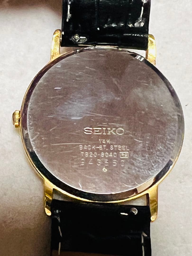 SEIKO 7820-8040　14K 刻印電池/ベルト新品　作動品