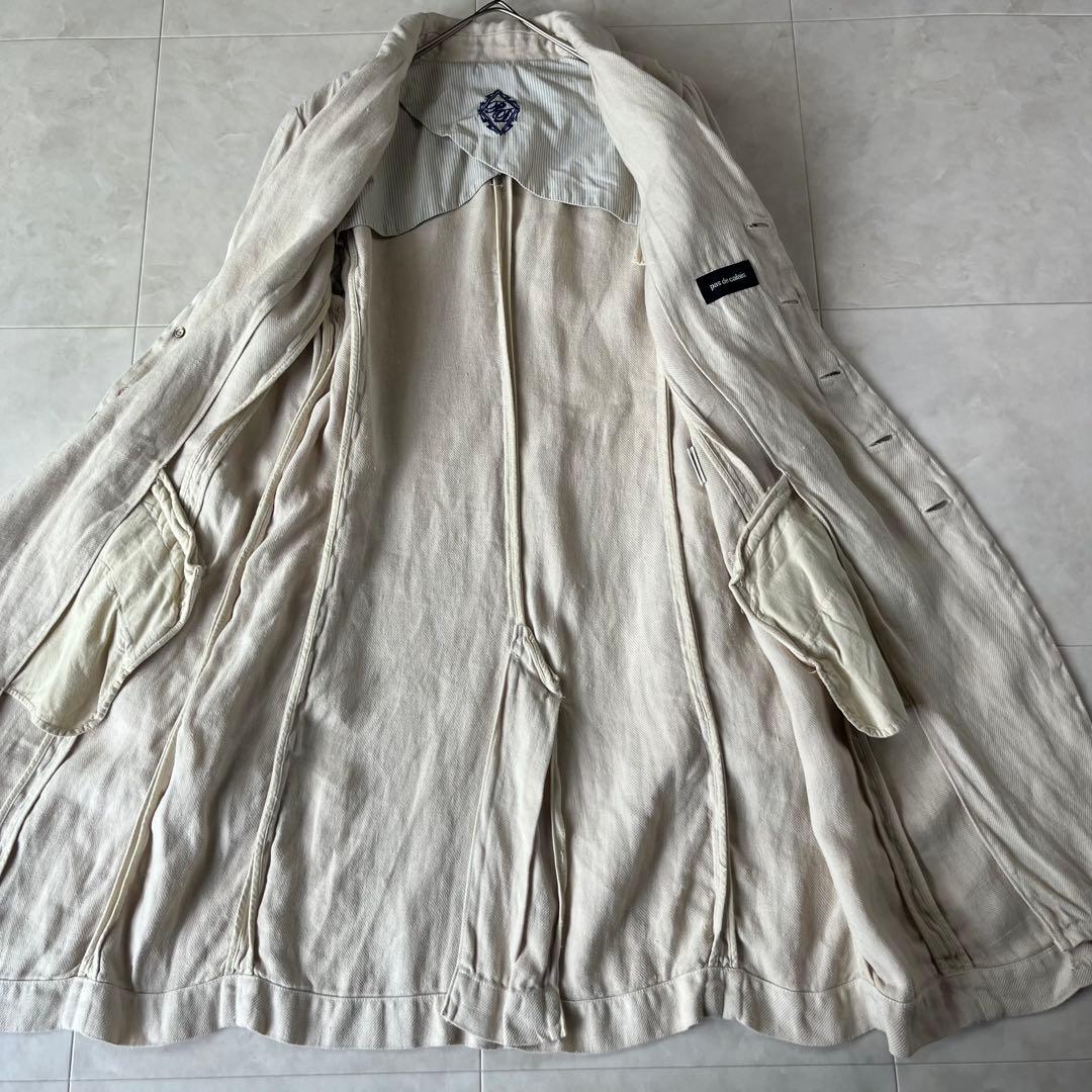pas de calais リネンジャケットコート ベージュ 38
