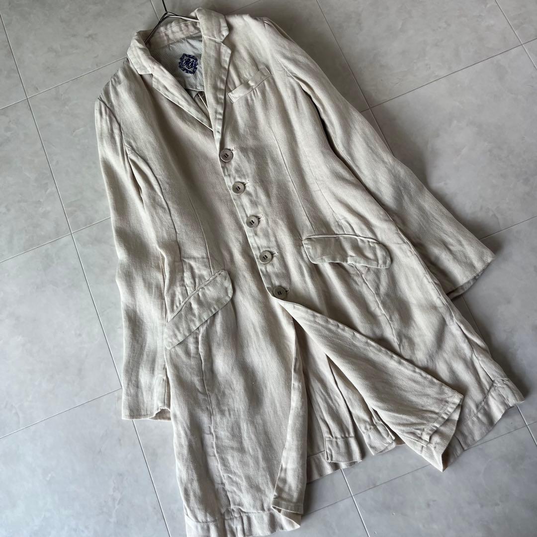 pas de calais リネンジャケットコート ベージュ 38