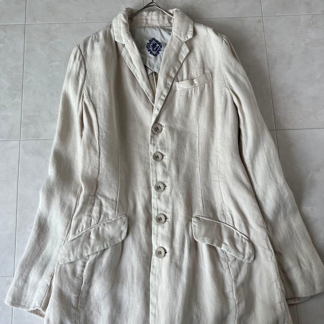 pas de calais リネンジャケットコート ベージュ 38