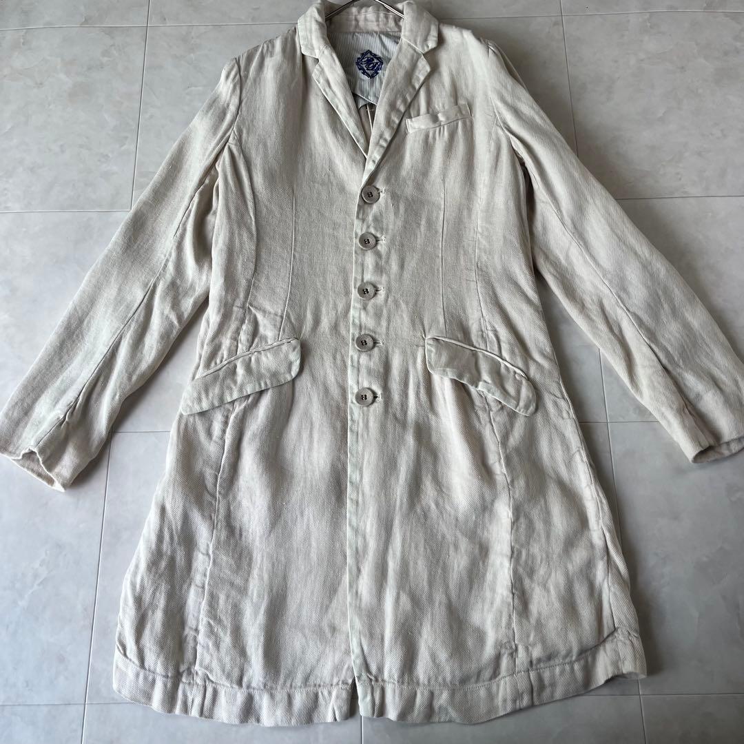 pas de calais リネンジャケットコート ベージュ 38