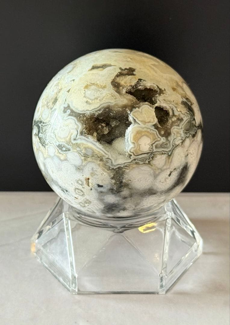 8thvein オーシャンジャスパー スフィア 丸玉 ① ジオード 天然石