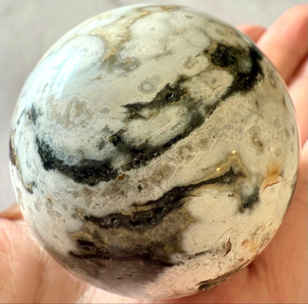 8thvein オーシャンジャスパー スフィア 丸玉 ① ジオード 天然石