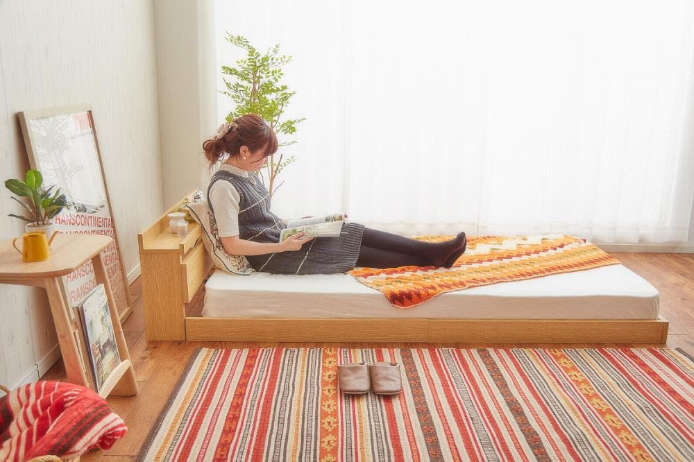 【新品・送料無料】【ダブル】Coroa フロアベッド（マットレス付き）