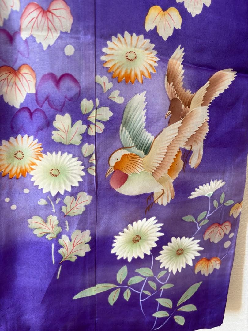 アンティーク　子供着物　身丈107センチ　友禅