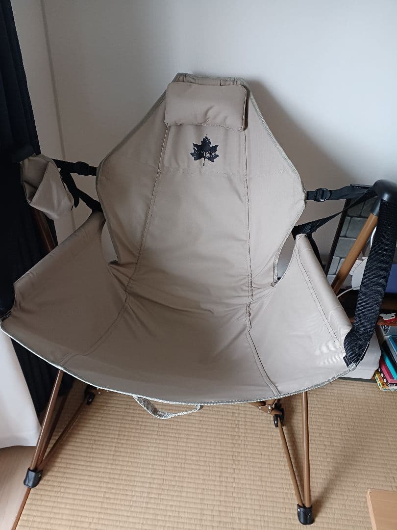 LOGOS アウトドアチェア ベージュ 収納バッグ付き　L