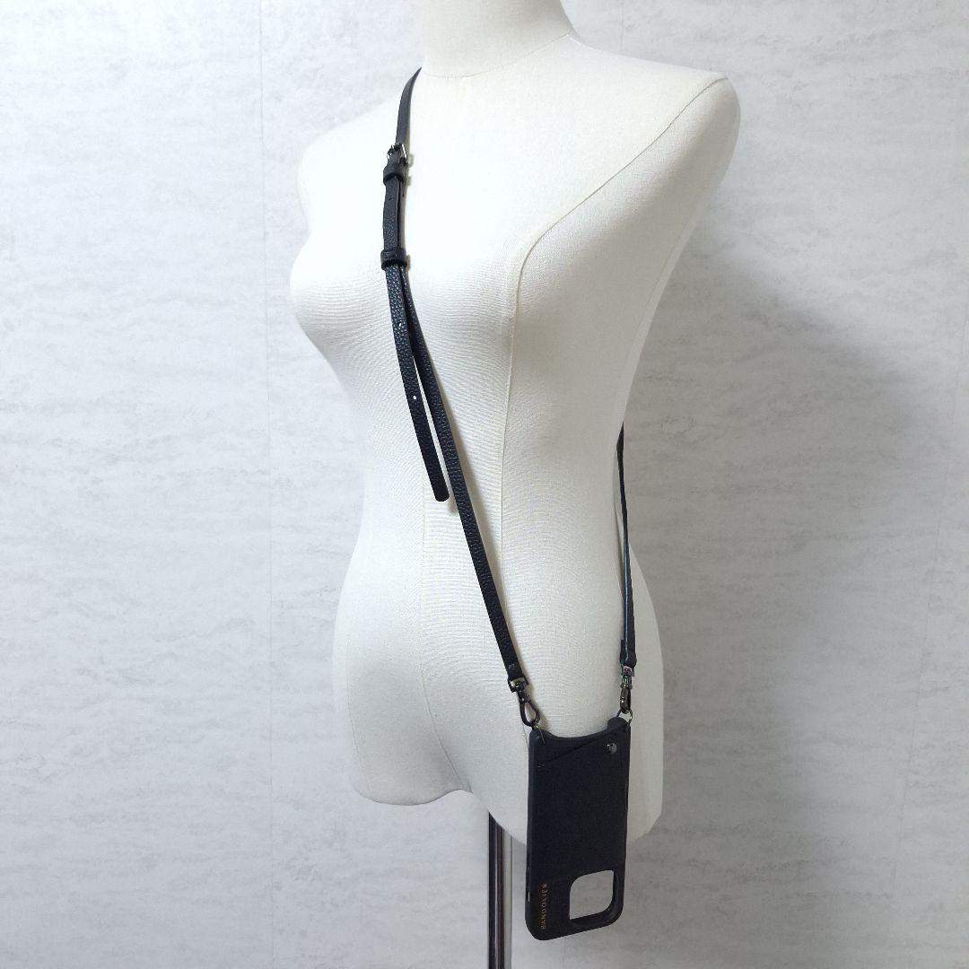 バンドリヤー スマホケース ストラップ iPhone 15Pro 高級感 黒