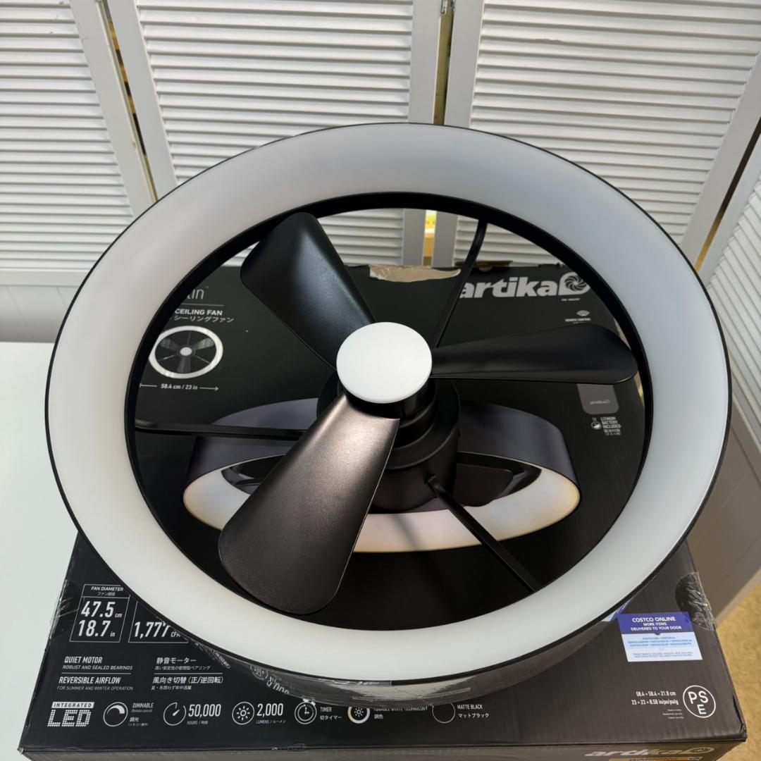 ★超美品　ARTIKA　LEDシーリングファン　FAN-AUR-C4BL