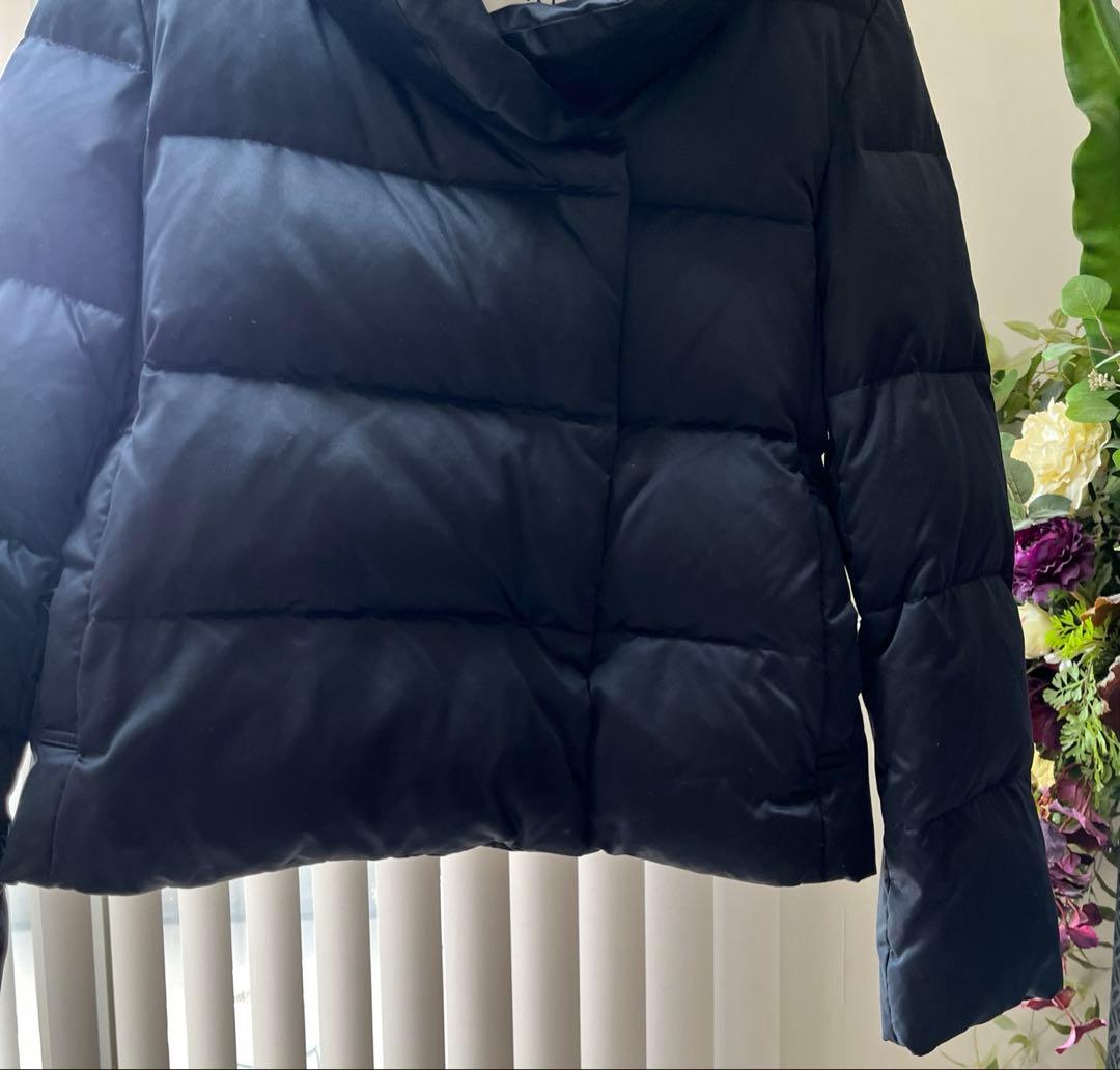 美品❣️ ANAYI サテンピーチショートダウンコート　ネイビー　36