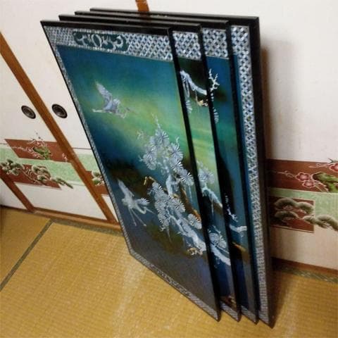 ★特大238㎝　螺鈿　らでん　壁掛け/壁飾り4枚組　沖縄本島引取限定　現物確認可