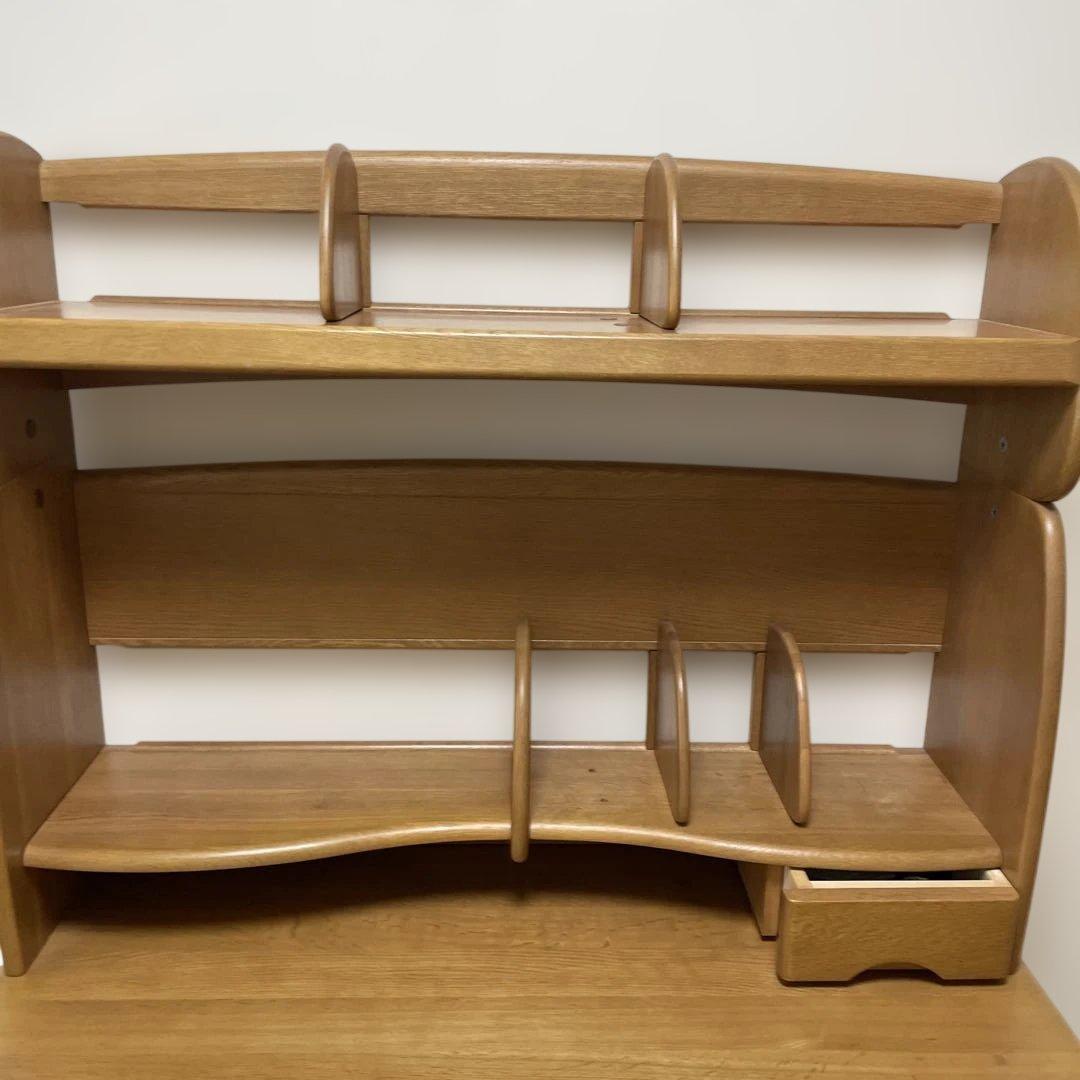 カリモク学習机、天然木机、