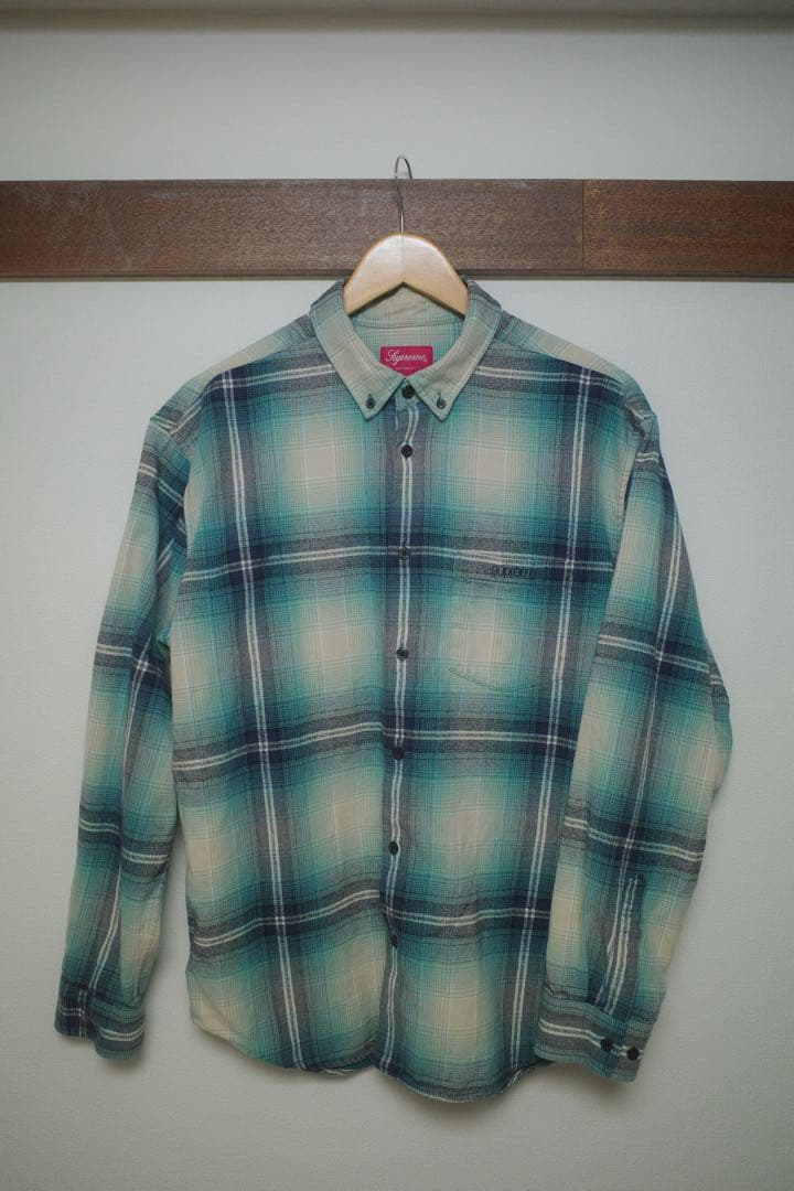 トップス Supreme Shadow Plaid Flannel Shirt blue