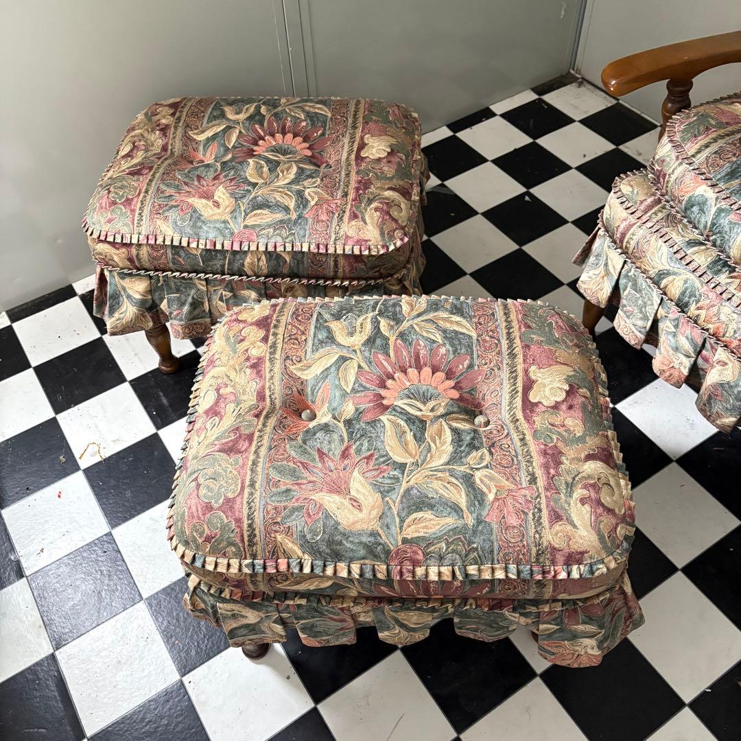 ③あずき様　二脚セット　キツツキ　飛騨産業　穂高　オットマン　ボタニカル