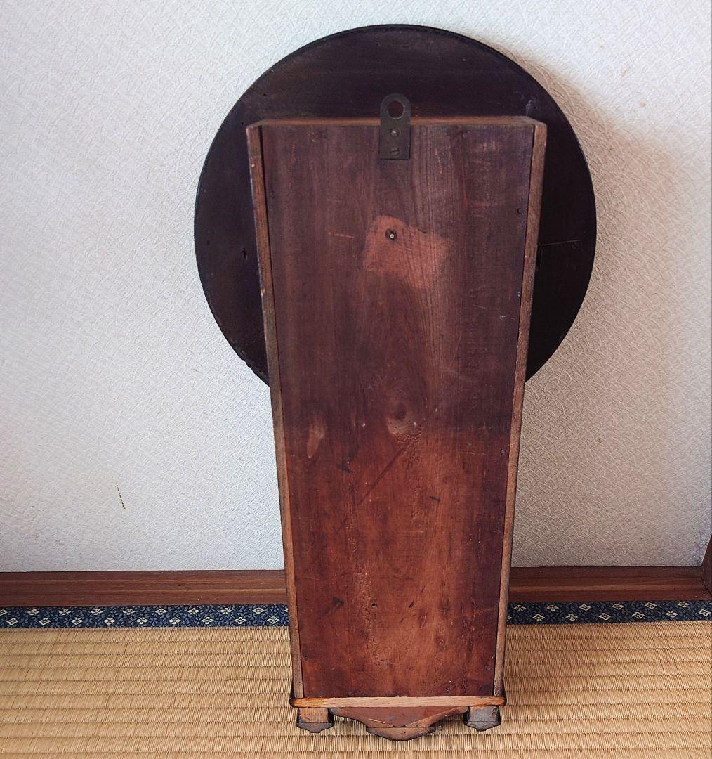 〈OH済完動・極美品〉今津菊次郎時計日の出馬印　剣丸形ゼンマイ振り子時計　古時計