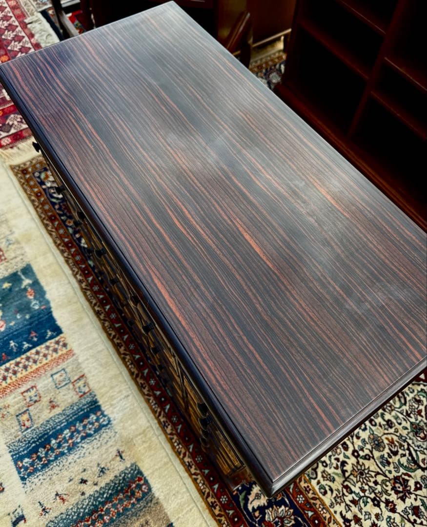 黒檀 李朝テイスト 小引出し箪笥 桐無垢 高級家具