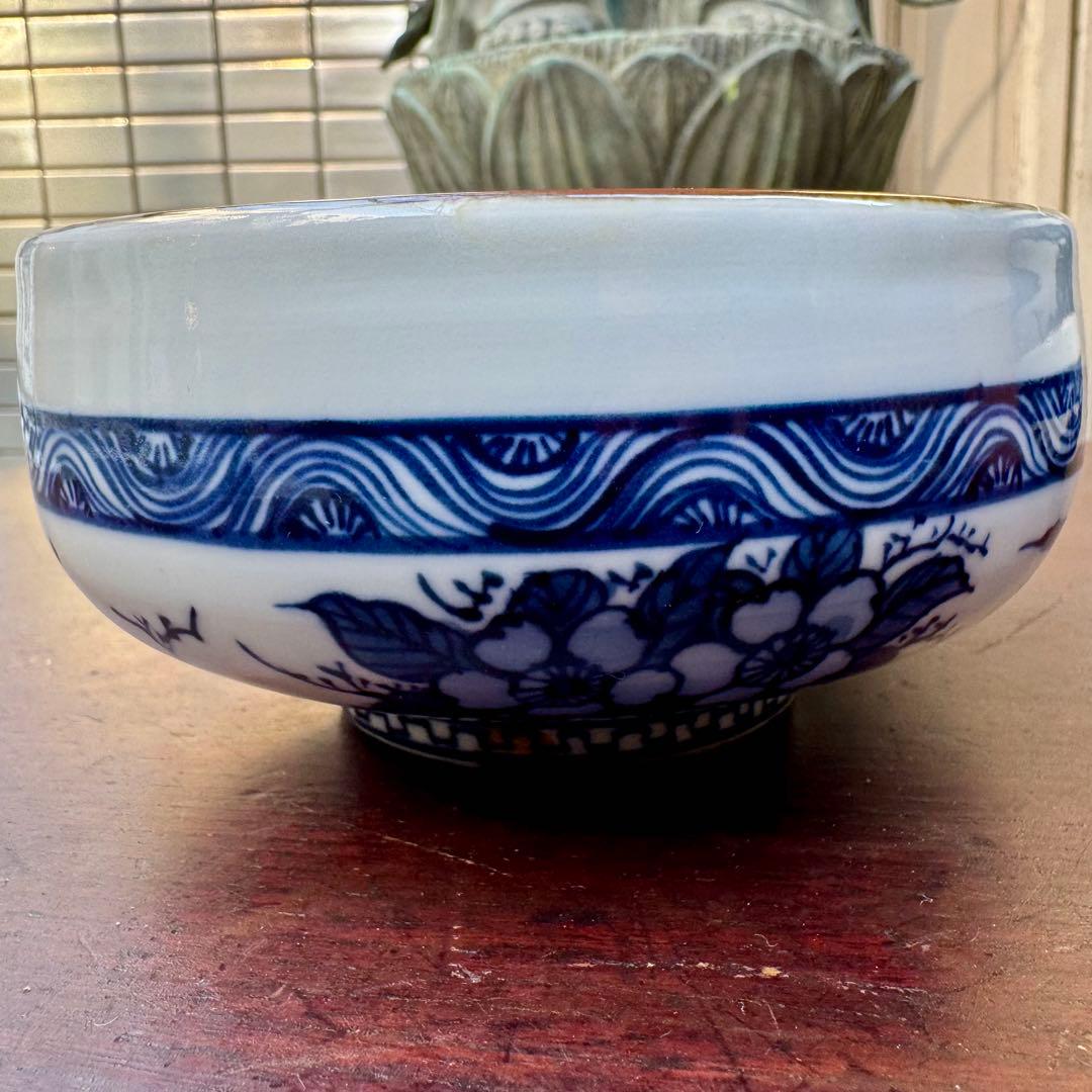 京焼【 五山窯 林淡幽 】造 青花染付向付鉢 五客揃 共箱・共布付属 状態極美品